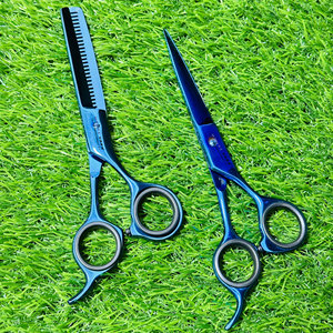 Hairdressing Scissors Kit Blue Coated <b>Barber</b> Shears <b>Set</b> with Hair Cutting Scissors and Thinning Scissors Hair Styling Tools - Product Image 5
