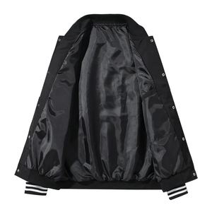 High Quality Coated Breathable Men's Square Collar Winter Varsity <b>Jacket</b> Embroidered <b>Patched</b> 100% Cotton Front Logo Polyester - Product Image 4