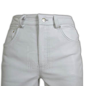 Pantalones de cuero hechos a medida para hombre con logotipo personalizado, diseño único, precio al por mayor - Product Image 4