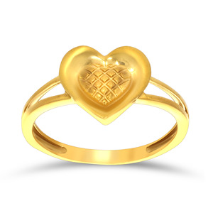Bague en or Happy Heart, bague en or de forme cœur de qualité supérieure pour femmes, classique, romantique, alliance d'amour, cadeau d'anniversaire, bijoux fins - Product Image 1