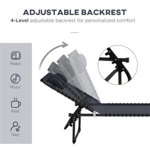 Sedia a Sdraio Pieghevole per Prendere il Sole e Rilassarsi all'Aperto, Comoda Sedia a Dondolo - Product Image 4