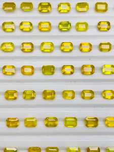 Saphir Jaune de Madagascar Taille Émeraude 7x5mm 100 carats Traité Thermiquement Pierre Précieuse Naturelle en Vrac pour la Fabrication de Bijoux Certifié IGI - Product Image 6