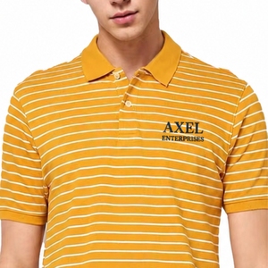 เสื้อโปโลชายลายทาง ปักโลโก้ได้ ผ้าคอตตอนผสม สำหรับกอล์ฟ ลำลอง ออกแบบ OEM พิมพ์ลายได้ตามสั่ง ระบายอากาศได้ดี - Product Image 6