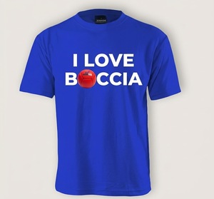 Boccia Love Graphic T-shirt pour homme à manches courtes en coton pour les fans de sport, vêtements décontractés - Product Image 1