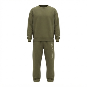 Conjunto Deportivo para Hombre en Verde Oliva, Sudadera con Cuello Redondo y Pantalones Jogger, Traje de Dos Piezas, Ropa Casual de Calle y para Estar en Casa - Product Image 3