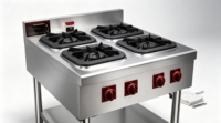 Cuisinière à gaz commerciale XY à 4 brûleurs en acier inoxydable, cuisinière à gaz pour hôtel, restaurant, cuisine