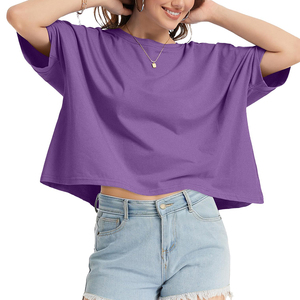 Custom Made Product Women's Ringer T <b>Shirts</b> Oversized Loose Fit Polyester Cotton Drop Shoulder <b>Walking</b> Running Formal Streetwear - Product Image 2
