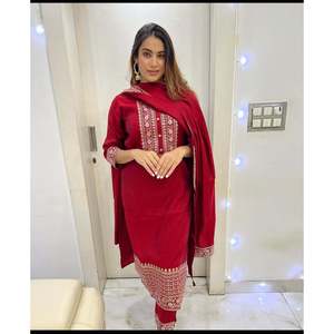 Robe de soirée de travail en dentelle Top et Dupatta Robes de bal élégantes - Product Image 3