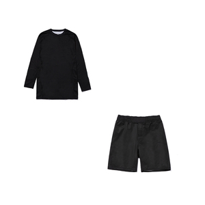 Maillot de bain à manches longues pour homme, noir, protection UV UPF50+, séchage rapide, coupe compressive extensible, pour la plage, les sports nautiques et le surf - Product Image 3