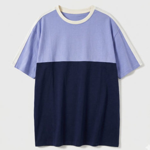 T-shirt Homme Personnalisé avec Logo sur le Devant, Bicolore, Vente en Gros, Coupe Droite Ample, Coton Écologique, Streetwear, T-shirts Vides Bicolores 240g - Product Image 2