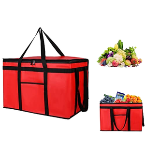 Sac isotherme réutilisable pour courses, livraison de repas, pique-nique, grand format, rouge, promotionnel, pour emballage de bière, sac isotherme pour le shopping - Product Image 3