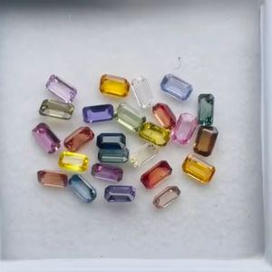 Saphir naturel multicolore, taille émeraude, 8,47 carats, qualité AAA, avec lueur et belle variété de couleurs, parfait pour la création de bijoux. - Product Image 5