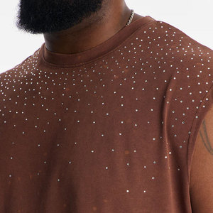 Custom <b>Rhinestone</b> Design Unisex Fashion Oversized Breathable High Quality New Arrival Tank <b>Top</b> Solid Color Cotton Tank <b>Top</b> - Product Image 6