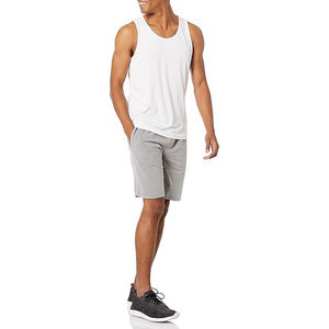 Camiseta sin mangas para hombre, mezcla de algodón y poliéster, chaleco de malla transpirable con patrón de punto, top transparente para gimnasio, ideal para verano. - Product Image 3