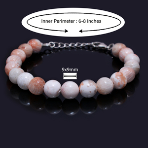 สร้อยข้อมือสกอเลไซต์ธรรมชาติแบบคลาสสิก เงินแท้ 925 ประดับพลอยเรียบเนียน งานแฮนด์เมด ดีไซน์ไม่ซ้ำใคร คุณภาพสูงสำหรับผู้หญิง - Product Image 2