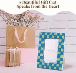 Folkulture Beaded Picture <b>Frame</b> for Wall or Tabletop | Candid <b>4x6</b> Aesthetic, Cute, Boho Unique Style Photo <b>Frame</b> - Product Image 3