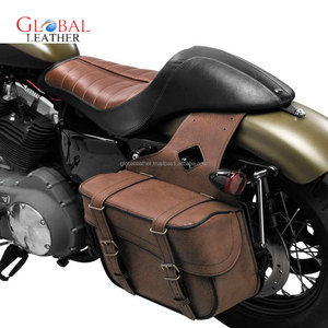 Alforja Doble para Motocicleta de Cuero Genuino, Estilo Vintage, Impermeable y de Secado Rápido - Product Image 2