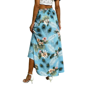 Jupe longue hawaïenne brodée florale pour femme, jupe de plage tropicale, jupe légère et fluide pour les vacances d'automne, pour femme - Product Image 5