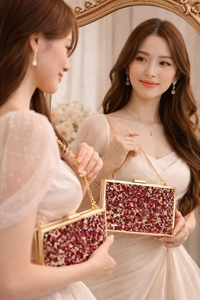 Bolso de Mano y Cartera de Resina Personalizable para Mujer, Gran Capacidad, Impermeable, con Decoración de Perlas, por Universal Overseas - Product Image 4