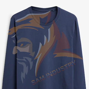 T-shirts pour hommes 100 % coton en gros, personnalisables, grandes tailles, à manches longues, en jersey uni, respirants - Product Image 5