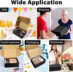 Boîtes d'expédition noires 8x6x3, recyclables, écologiques, en papier, petites boîtes d'emballage pour l'expédition - Product Image 6