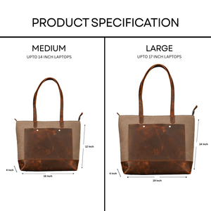 Vintage Leather Brown Tote Bag Retro Shoulder Handbag Zipper Closure Large Capacity for Travel Shopping and laptop bag - Product Image 5