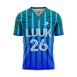 เสื้อฟุตบอลชายแบบสั่งทำ แขนสั้น ไซส์ใหญ่ พิมพ์ลายด้วยความร้อน โพลีเอสเตอร์ 100% แห้งเร็ว ระบายเหงื่อได้ดี ระบายอากาศได้ดี - Product Image 4