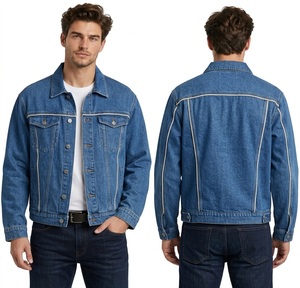 Custom Black Indigo Denim Jacket for Men with Dark Wash Finish and Minimal Classic <b>Jean</b> Jacket Styling - Product Image 4