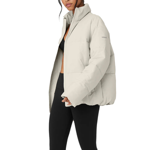 Top quality Women's Lightweight custom Street Puffer Jacket Full Zip Insulated Coat Relaxed Fit <b>Winter</b> Outerwear Zipper Pockets - Product Image 3
