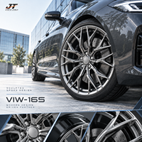 Jantes forgées Mesh Snowflake 18-22 pouces, finition Gunmetal avec face usinée, monobloc VIW-165 pour BMW Audi Mercedes-Benz