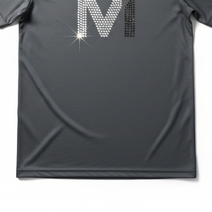 T-shirt Oversize en Strass avec Logo Personnalisé, Transfert Thermique Effet Bling, Coton/Bambou Haute Densité, Streetwear Lourd - Product Image 2