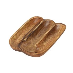 Bandeja de servir de madera de diseño sólido, apta para lavavajillas, decoración para el hogar, bandejas y platos resistentes, uso residencial, decoración moderna - Product Image 3