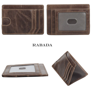 Portefeuille en cuir véritable minimaliste de haute qualité avec blocage RFID personnalisé portefeuille de poche mince en cuir véritable de vache pleine fleur en gros - Product Image 6