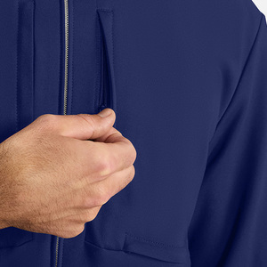 Chaqueta Médica Unisex Azul Marino con Cremallera Completa, Uniforme Sanitario, Prenda Exterior de Punto con Detección de Agujas, Fusión Sin Costuras, Ropa de Trabajo Hospitalaria - Product Image 5