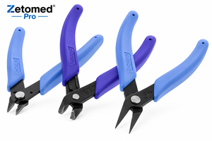 Kit d'outils de poinçonnage en maille métallique 3 pièces pour la fabrication de bijoux – Pinces à bec court, à bec courbé et à bec plat ZetomedPro - Product Image 2
