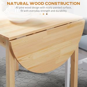 Tavolo da Pranzo Pieghevole Compatto da 56 Pollici con Piano Ribaltabile, Set da Cucina per Piccoli Spazi, Ovale in Legno di Noce con Marmo, Arredamento per Sala da Pranzo - Product Image 6