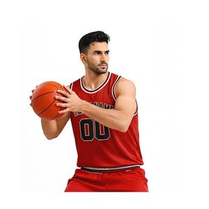 Seragam Basket Kustom Five B, Jersey dan Celana Pendek Putih dan Merah, Set Pakaian Olahraga Tim Profesional yang Bernapas, Dapat Dipersonalisasi untuk Pertandingan - Product Image 2