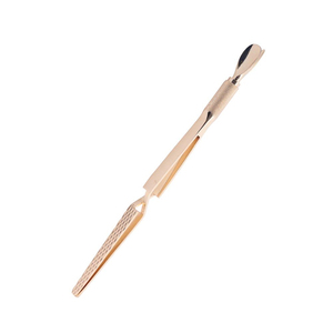 Pousse-cuticules double tête en acier inoxydable de qualité chirurgicale, couleur or rose, vente en gros - Product Image 1