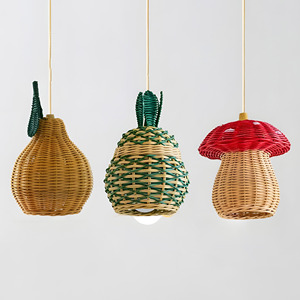 Handbraided rattan ceiling <b>light</b> fruit design lampshade eco friendly kids room <b>accessories</b> - Product Image 4