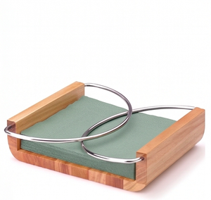 Porte-serviettes luxueux de haute qualité en métal et bois, design élégant, parfait pour le bureau, le restaurant et la vaisselle, accessoires élégants - Product Image 1