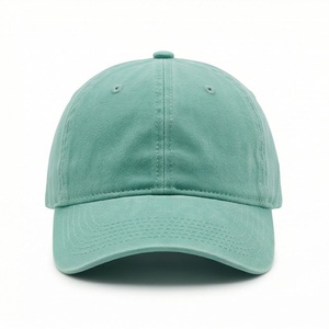 Gorra de Béisbol Verde Menta de 6 Paneles, Ajustable, de Algodón, Unisex, Casual, para Primavera/Verano, Color Sólido - Product Image 1