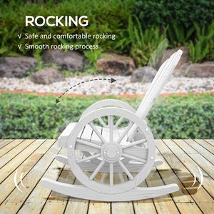Classica Sedia a Dondolo da Veranda in Legno Bianco Oversize con Schienale a Doghe per Relax all'Aperto - Product Image 4