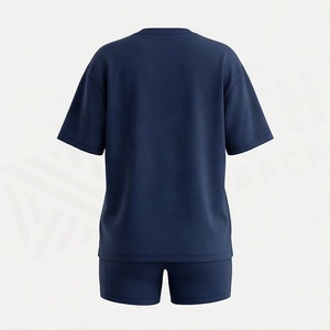 Conjunto de 2 Piezas de Alta Calidad para Mujer, Estilo Formal, Sólido, por Encima de la Rodilla, Camiseta de Manga Corta y Pantalones Cortos - Product Image 2
