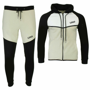Ensemble de survêtement pour homme en molleton technique 100% coton, bleu printemps, avec sweat à capuche zippé intégral et pantalon de jogging, design OEM - Product Image 2