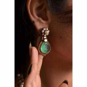 Pendientes Colgantes Gajaah de Plata de Ley 925, Nuevo Lanzamiento, Joyería Kundan Estilo Bohemia |   Aniversario de Boda para Mujeres - Product Image 1