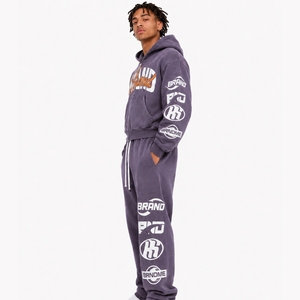Diseña Tu Propio Chándal Ecológico de Peso Medio con Lavado Ácido, Sudadera con Capucha y Cordón Ajustable, Pantalones Deportivos Unisex, Ropa Casual de Invierno - Product Image 5