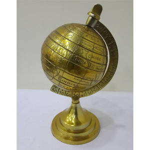 Globe de Table en Aluminium, style nautique et rétro, carte du monde dorée, décoration pour bureau et maison - Product Image 1