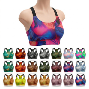Soutien-gorge de sport confortable et tendance pour femme, personnalisable par sublimation, dos nageur, rembourré, respirant, séchage rapide, pour fitness et entraînement - Product Image 1