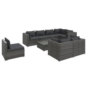 Set Lounge da Giardino in Rattan Grigio Antracite, Arredamento da Esterno a 6 Posti dal Design Contemporaneo - Product Image 2