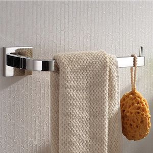 Toallero de Acero Inoxidable 304 Plateado Brillante con Base Cuadrada y Barras para Colgar Toallas, Accesorios de Baño KJ51309 - Product Image 1